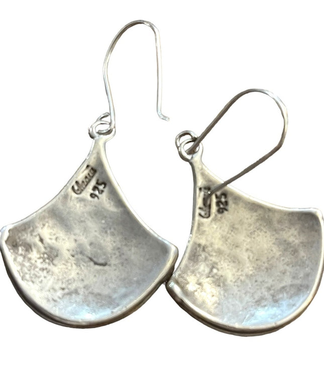 Vintage 1980s Balinesian Bali Signed 935 Sterling fancynornate dangle earrings