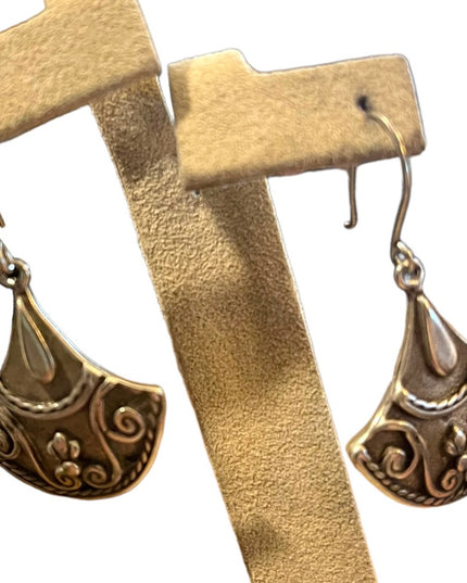 Vintage 1980s Balinesian Bali Signed 935 Sterling fancynornate dangle earrings