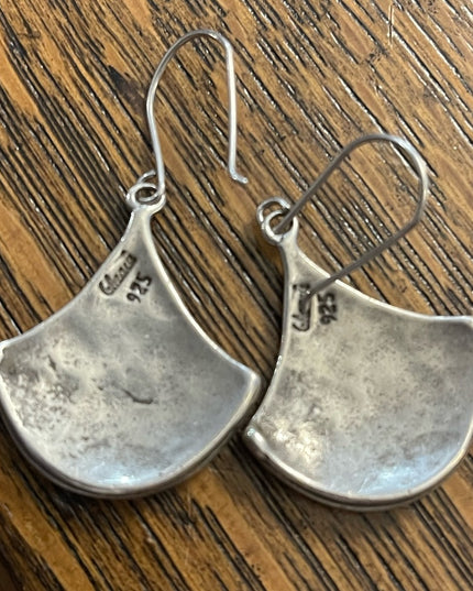 Vintage 1980s Balinesian Bali Signed 935 Sterling fancynornate dangle earrings