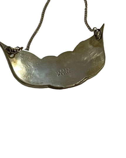 Vintage 1970s Alpaca Mexico MOP Mother of pearl Silver finish necklace