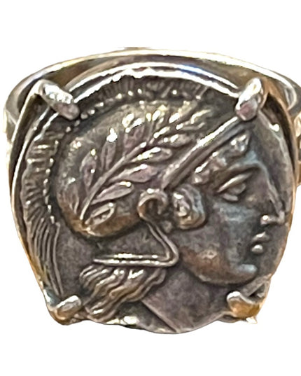Stunning Antique 1920s European 900 Sterling ancient Roman Coin ring Handmade
