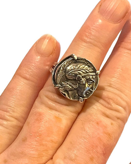 Stunning Antique 1920s European 900 Sterling ancient Roman Coin ring Handmade