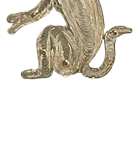 Vintage 925 sterling silver filagree sitting monkey brooch