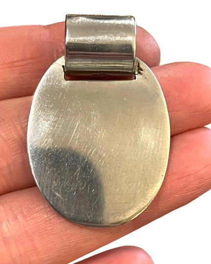 Vintage Taxco Mexico Sterling 925 Dog tag Heavy 17 G handmade