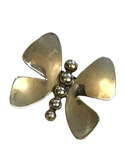 Vintage solid sterling silver 925 handmade butterfly European brooch