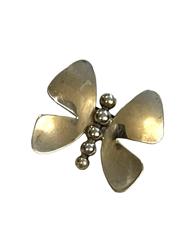 Vintage solid sterling silver 925 handmade butterfly European brooch