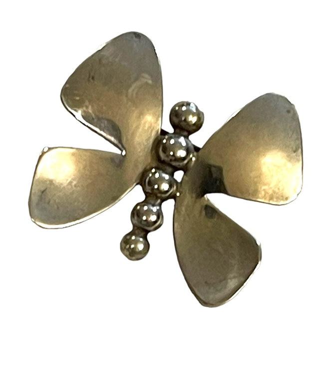 Vintage solid sterling silver 925 handmade butterfly European brooch