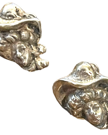 Antique Gibson girl head Victorian Sterling silver 925 Screw back earrings