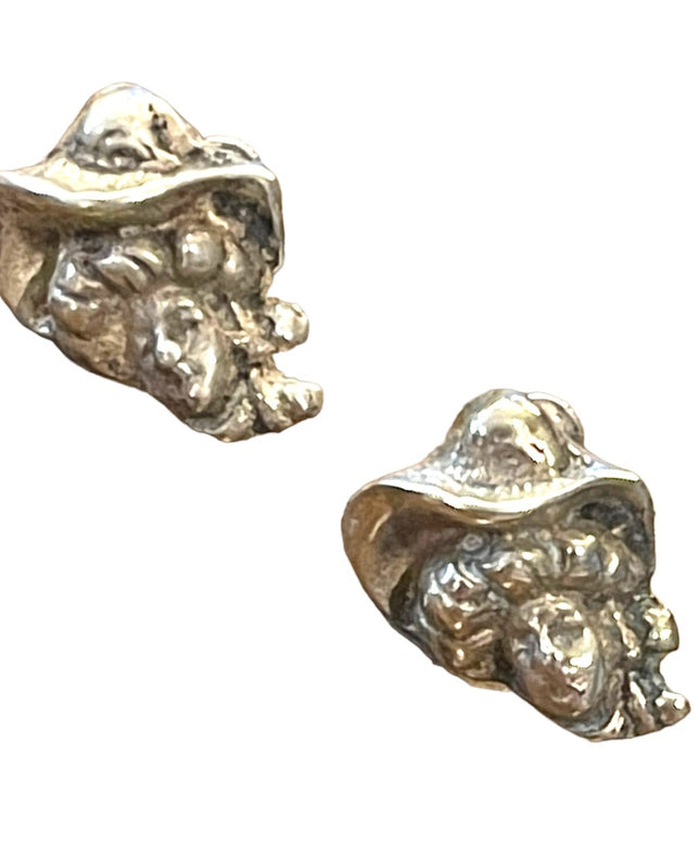 Antique Gibson girl head Victorian Sterling silver 925 Screw back earrings