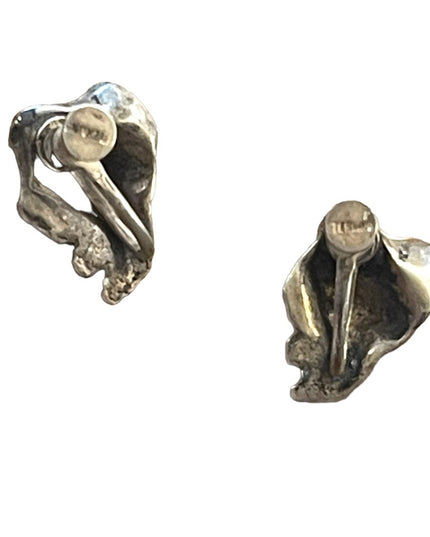 Antique Gibson girl head Victorian Sterling silver 925 Screw back earrings
