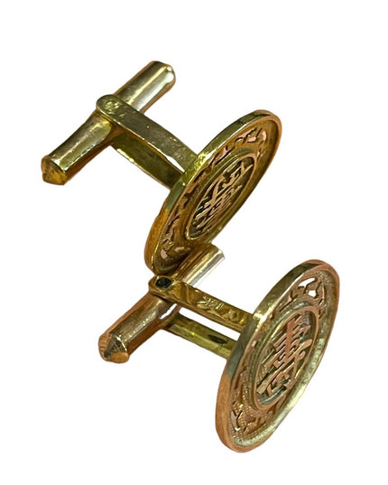 Vintage 14k Solid gold Chinese Good luck symbol Cufflinks