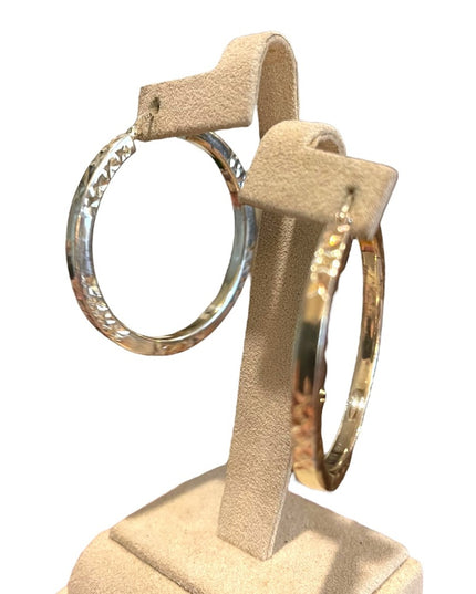 Lovely Sterling silver 925 textured hoop dangle earrings