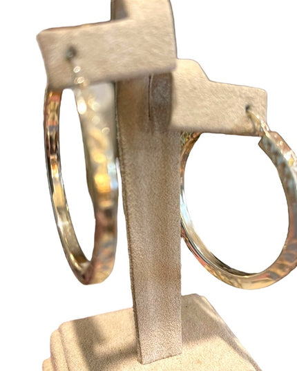 Lovely Sterling silver 925 textured hoop dangle earrings