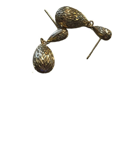 10k Gold Fancy textured dangle earrings