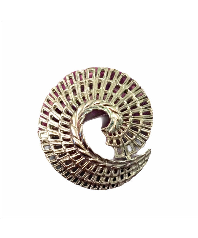 Vintage Sarah Coventry silver finish swirl brooch