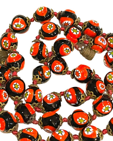 Vintage Italian Italy Handmade Millefiore glass bead necklace