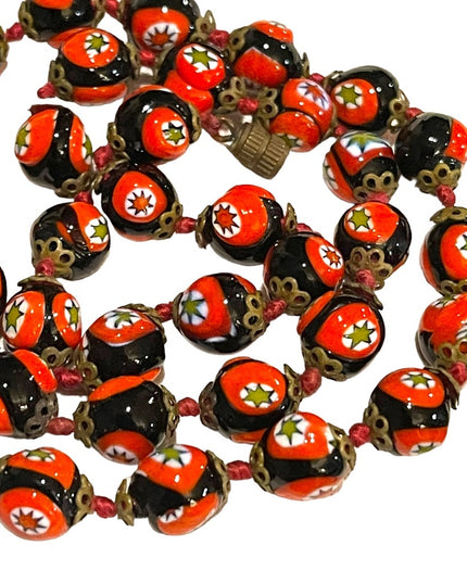 Vintage Italian Italy Handmade Millefiore glass bead necklace