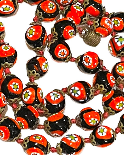 Vintage Italian Italy Handmade Millefiore glass bead necklace