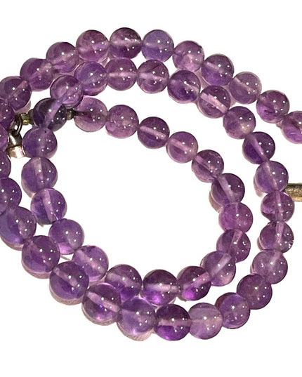 Vintage Purple Amethyst stone bead Ity Italian sterling silver necklace