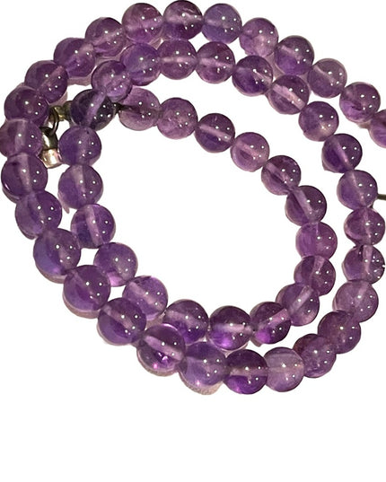 Vintage Purple Amethyst stone bead Ity Italian sterling silver necklace