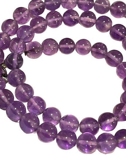 Vintage Purple Amethyst stone bead Ity Italian sterling silver necklace