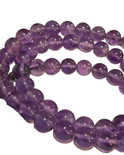 Vintage Purple Amethyst stone bead Ity Italian sterling silver necklace