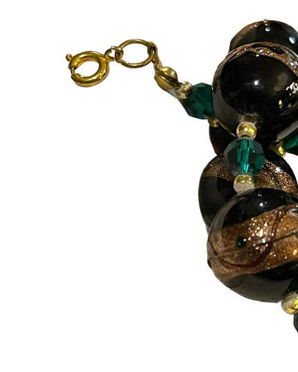 Vintage Italian Italy Murano Lampwork wedding cake handmade glass bead necklace