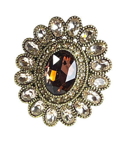 Retired Heidi Daus Lovely Purple & pink crystal large ottoman style ring