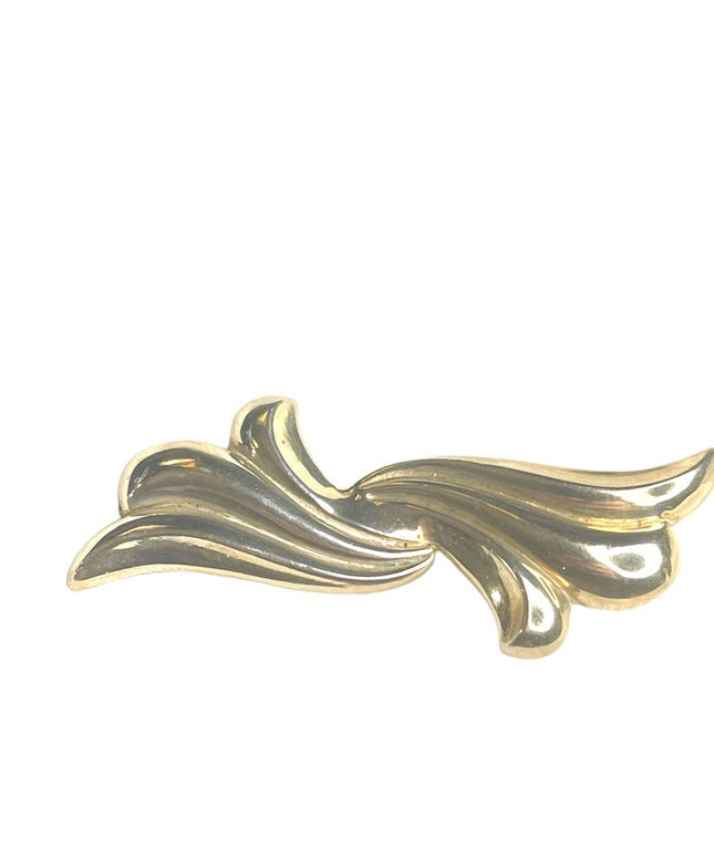 Vintage AJ DAN Sterling silver 925 Handmade Modernist Wave Brooch signed