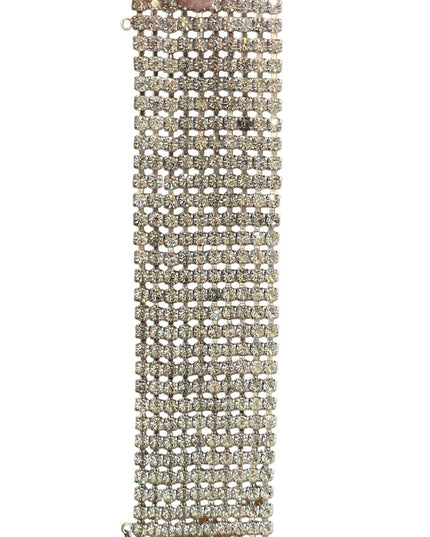 Vintage silver finish Chunky CRYSTAL Statement bracelet 1960s