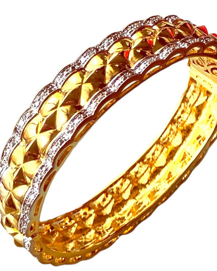 Heavy Gold plated Sterling silver quality bangle diamond finish