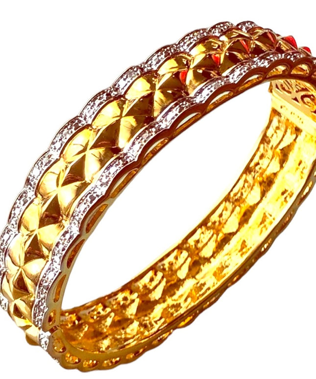 Heavy Gold plated Sterling silver quality bangle diamond finish