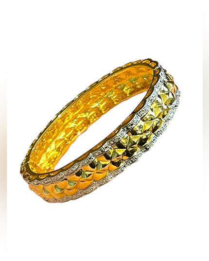 Heavy Gold plated Sterling silver quality bangle diamond finish