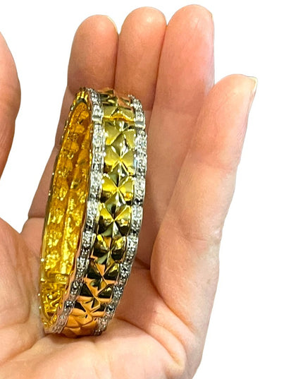 Heavy Gold plated Sterling silver quality bangle diamond finish