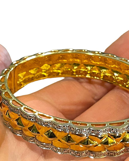 Heavy Gold plated Sterling silver quality bangle diamond finish