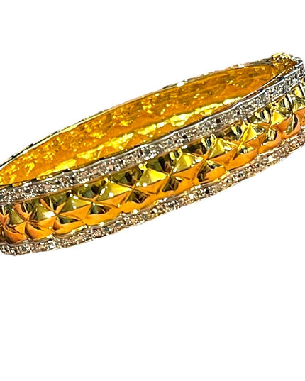 Heavy Gold plated Sterling silver quality bangle diamond finish
