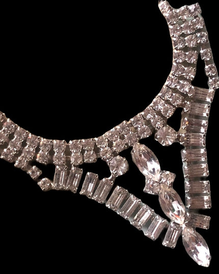 Vintage High quality 1960s crystal rhinestone Prom Wedding necklace