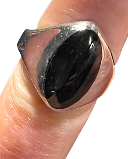Vintage Taxco Mexico TC-207 Sterling silver 925 Black Onyx lg heavy ring