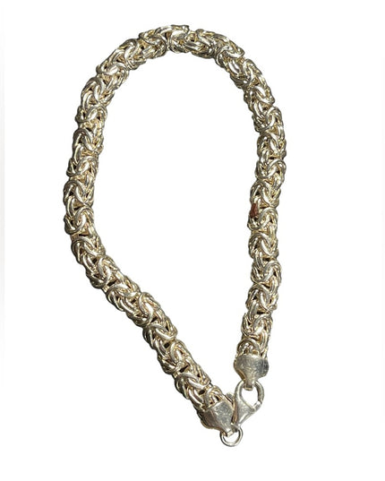 925 Sterling Silver Byzantine Link Bracelet 8” Inch Chain bracelet