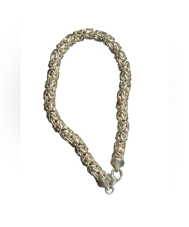 925 Sterling Silver Byzantine Link Bracelet 8” Inch Chain bracelet