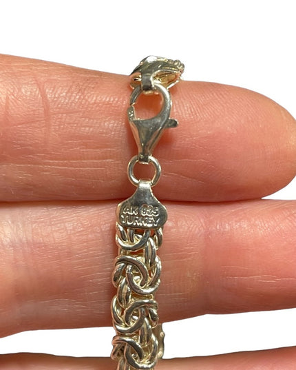 925 Sterling Silver Byzantine Link Bracelet 8” Inch Chain bracelet