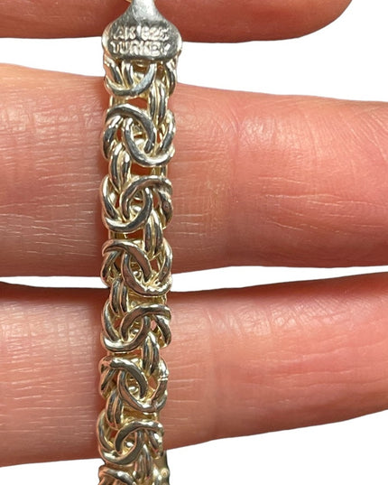 925 Sterling Silver Byzantine Link Bracelet 8” Inch Chain bracelet
