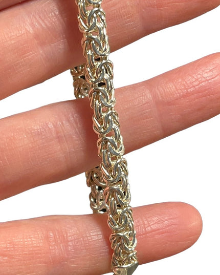 925 Sterling Silver Byzantine Link Bracelet 8” Inch Chain bracelet