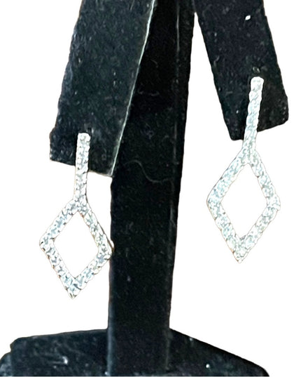 Sterling silver CZ dangle crystal earrings