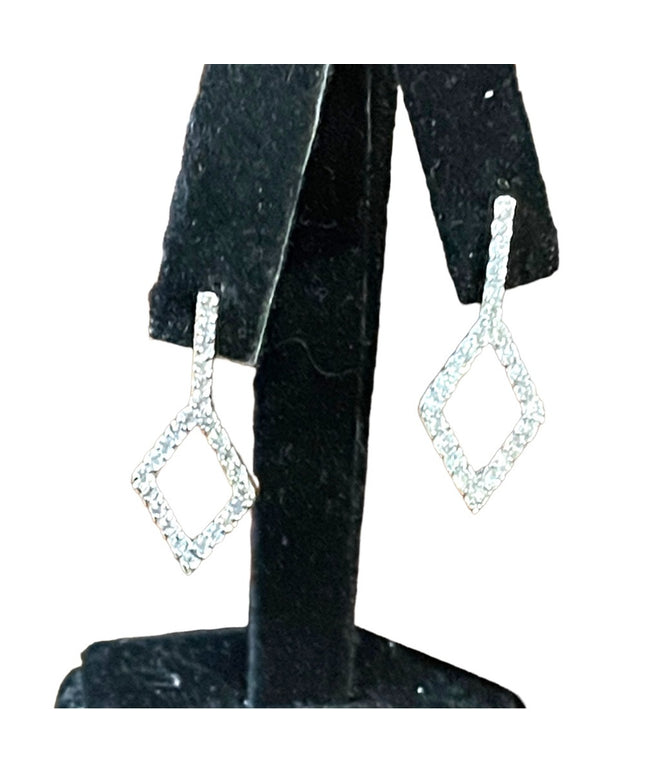 Sterling silver CZ dangle crystal earrings