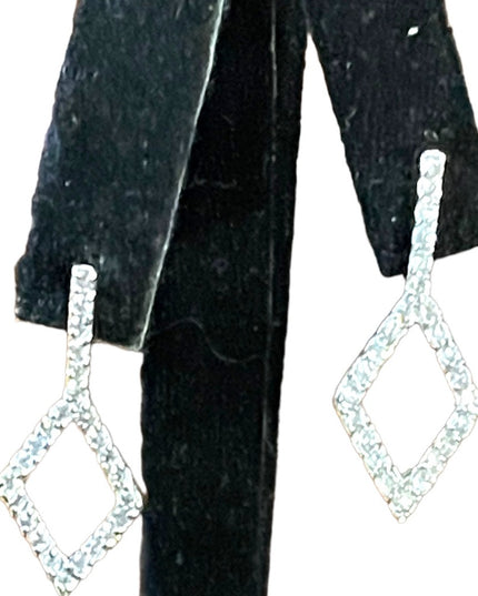 Sterling silver CZ dangle crystal earrings