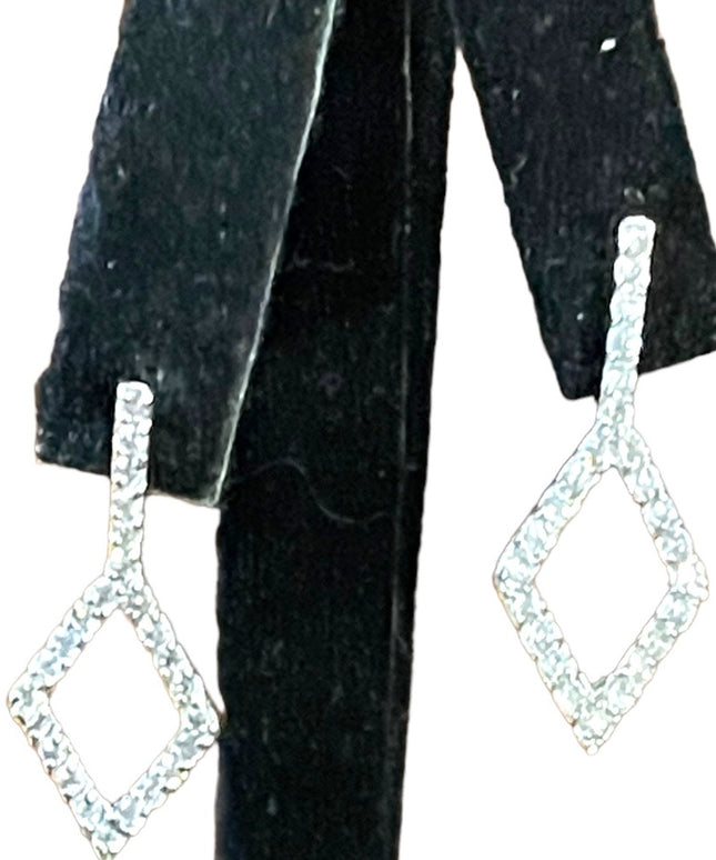 Sterling silver CZ dangle crystal earrings