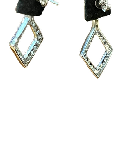 Sterling silver CZ dangle crystal earrings