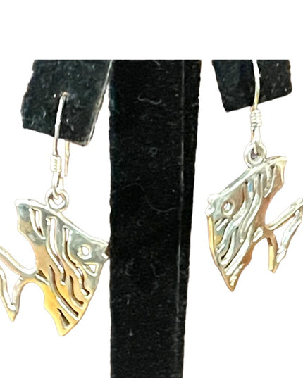 Sterling silver 925 Dangle FISH earrings