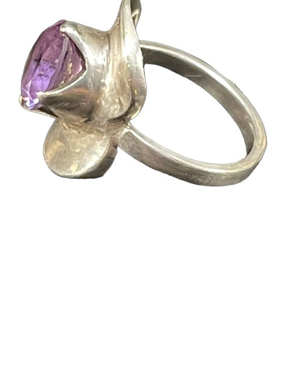 Vintage Handmade Artisan Alexandrite Sterling 925 Modernist ring brutalist